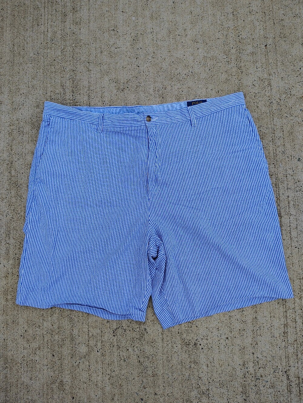 Polo Ralph Lauren Shorts Men 42 Seersucker Stripe Stretch Classic Fit Flesh Pony